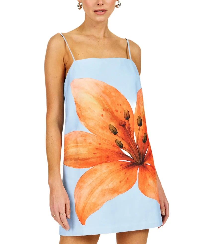 Line & Dot Women's Avah Floral Printed Square Neck Dress