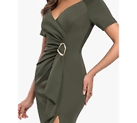 Xscape Women's Short-Sleeve V-Neck Ball Gown