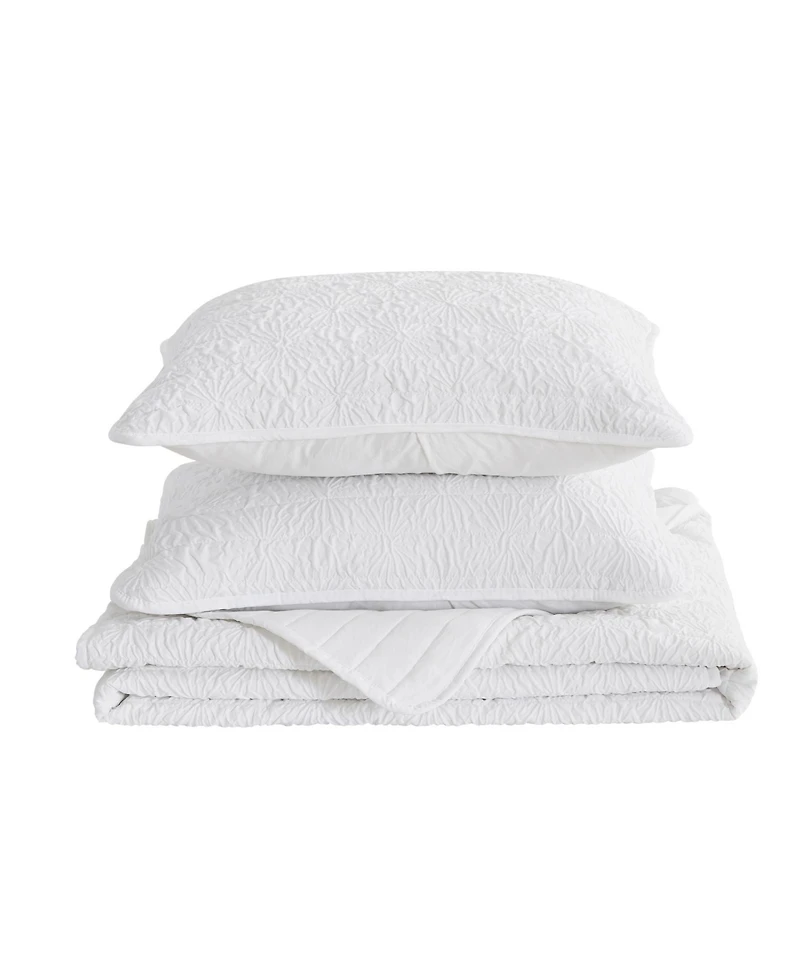 Linery & Co Floral Textured Quilt Set With Shams