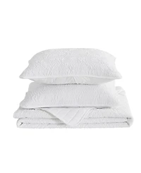 Linery & Co Floral Textured Quilt Set With Shams