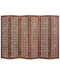 sumyeg 6-Panel Solid Wood Folding Room Divider Partition Stand for Indoor Use