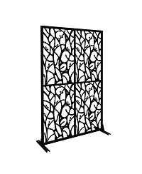 sumyeg Metal Privacy Screen 3.8ft x 6ft Outdoor Indoor Freestanding Divider with Bird Shape Design
