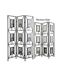 sumyeg 3-Panel Photo Frame Room Divider Screen with Antique Mirror and Candle Stick Design