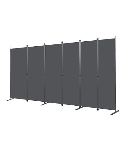 sumyeg 6-Panel Folding Room Divider 120 Inch x 71 Inch Heavy Duty Metal Frame Privacy Screen for Indoor Use