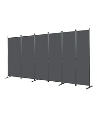 sumyeg 6-Panel Folding Room Divider 120 Inch x 71 Inch Heavy Duty Metal Frame Privacy Screen for Indoor Use