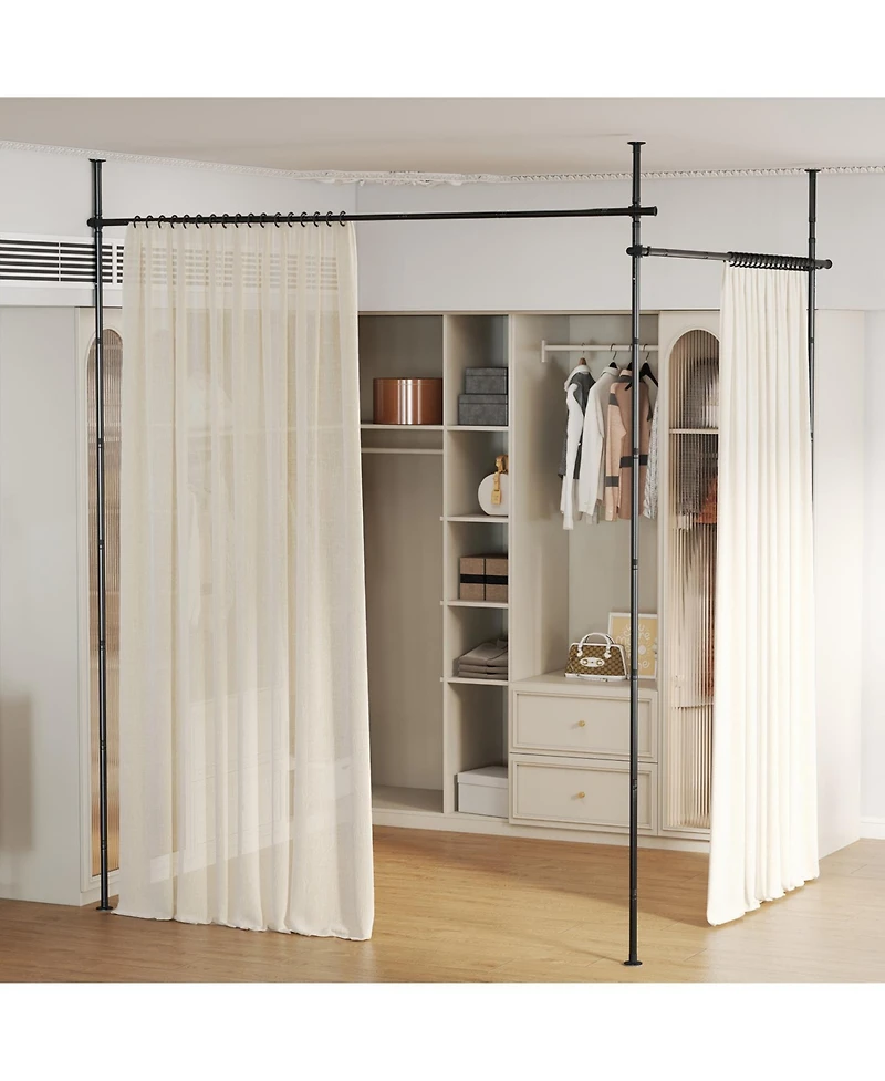 sumyeg Room Divider Curtain Rod with Adjustable Floor to Ceiling Tension