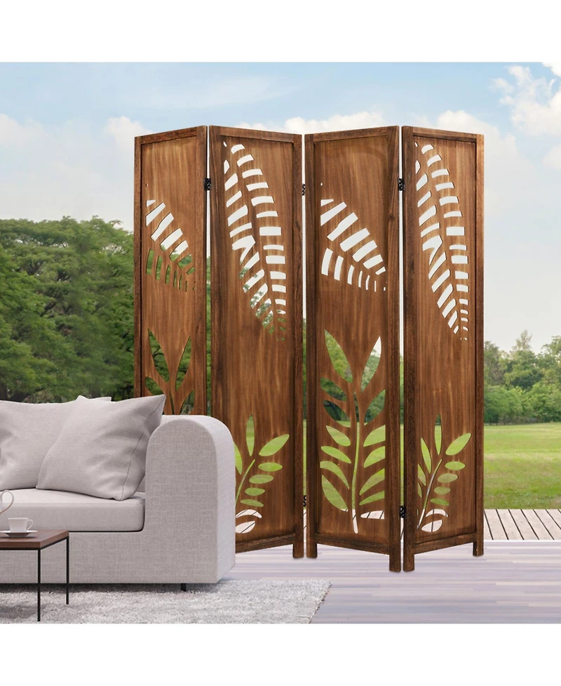 sumyeg-Foot Folding Room Divider Partition Stand with Double Action Metal Hinges