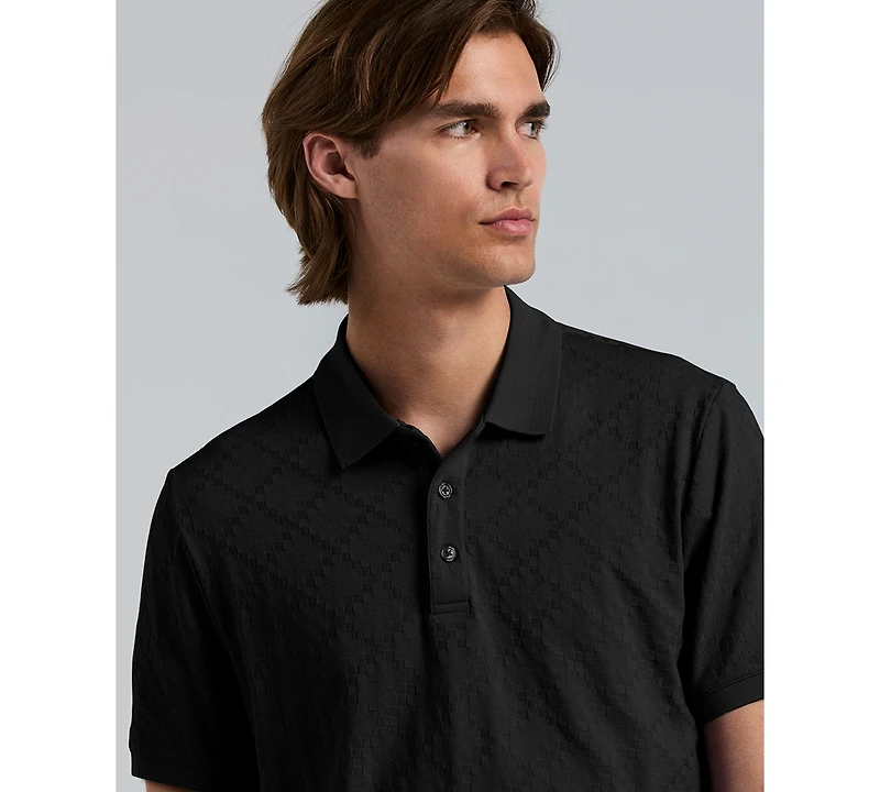 Perry Ellis Men's Jacquard Geo Texture Polo Shirt