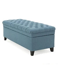 flynama Navy Blue Storage Ottoman