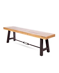 Flynama Classic Slatted Acacia Wood Outdoor Bench