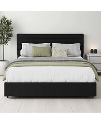 Velvet Bed Frame, Platform with 4 Drawers Tufted Headboard, Upholstered Bed