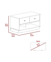 Flynama Storage Bench with 2 Open Shelves and 2 Drawers