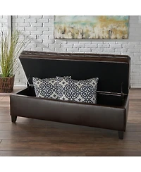 Flynama Faux Leather Storage Ottoman