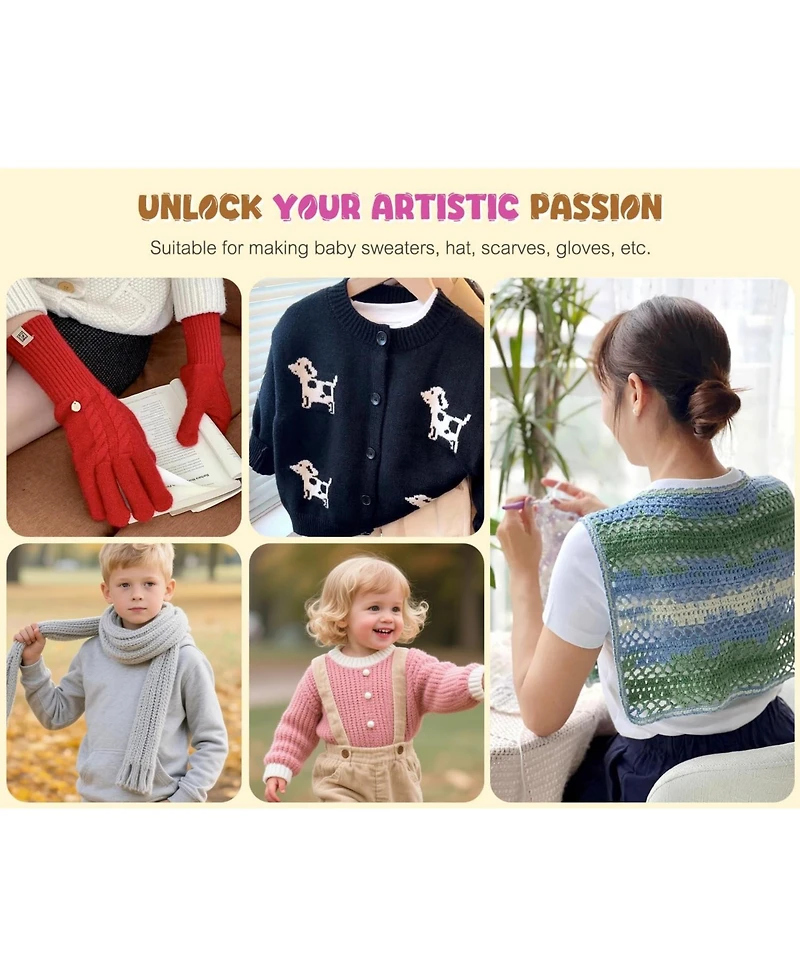 Aeelike Cotton Yarn for Crocheting - 4 Skeins, 50g Each, Soft Crochet Yarn for Baby Clothes, Scarves and More