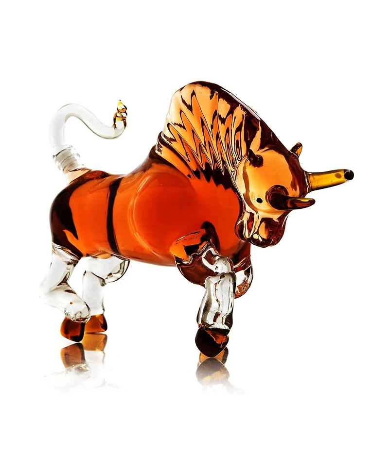 The Wine Savant Charging Bull Head Down 34 oz. Whiskey Decanter