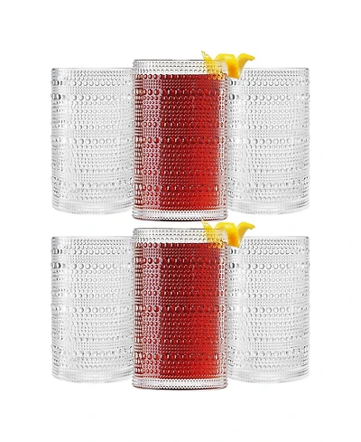 The Wine Savant Hobnail Highball Drinking Glasses, Set of 6