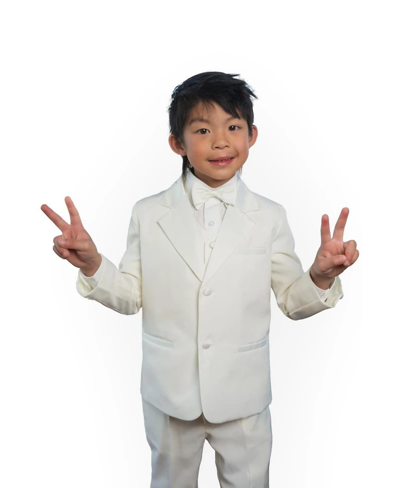 Peanut Butter Collection Toddler Boys Bond 5-Piece Shirt, Bowtie, Jacket, Vest and Pants Tuxedo Set