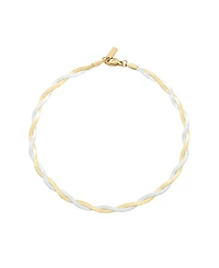 St. Moran Tarnish-Resistant Mixed Metal Braided Heringbone Chain Amina Anklet