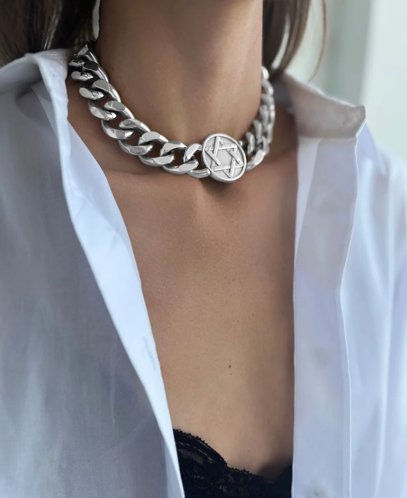 St. Moran Tarnish-Resistant Silver Star of David Collar Necklace