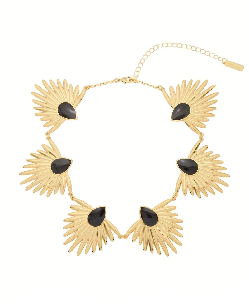 St. Moran Gold Onyx Peacock Astrid Chain Necklace