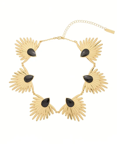 St. Moran Gold Onyx Peacock Astrid Chain Necklace