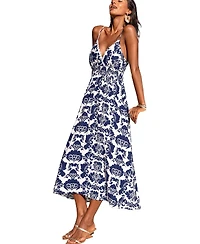 Cupshe Women's Silver Lining Ornate Maxi Beach Dress