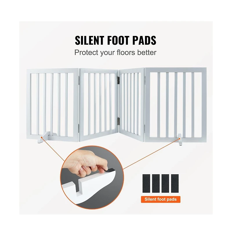 Ruie Freestanding 4 Panel Foldable Pet Gate 24 in Tall x 80 in Wide