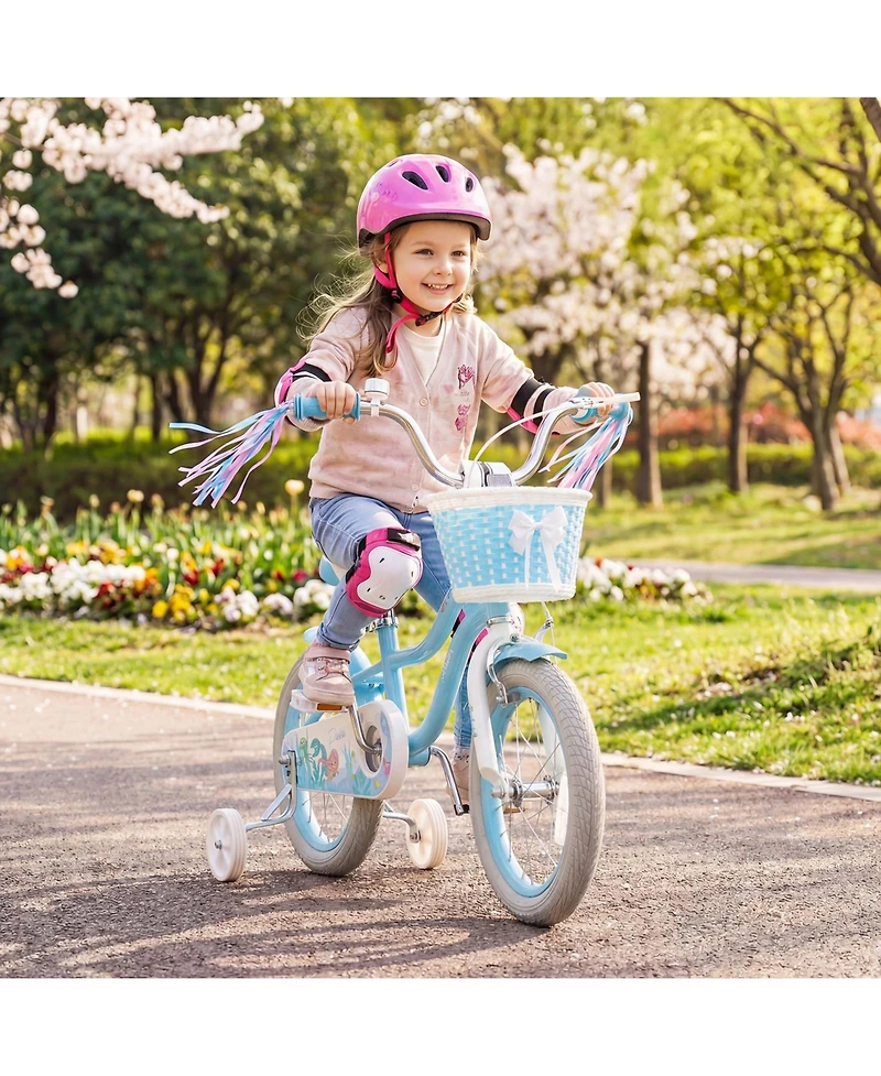 Gymax Kids Bike Toddler Bicycle w/Training Wheels Hand and Coaster Brakes Handlebar