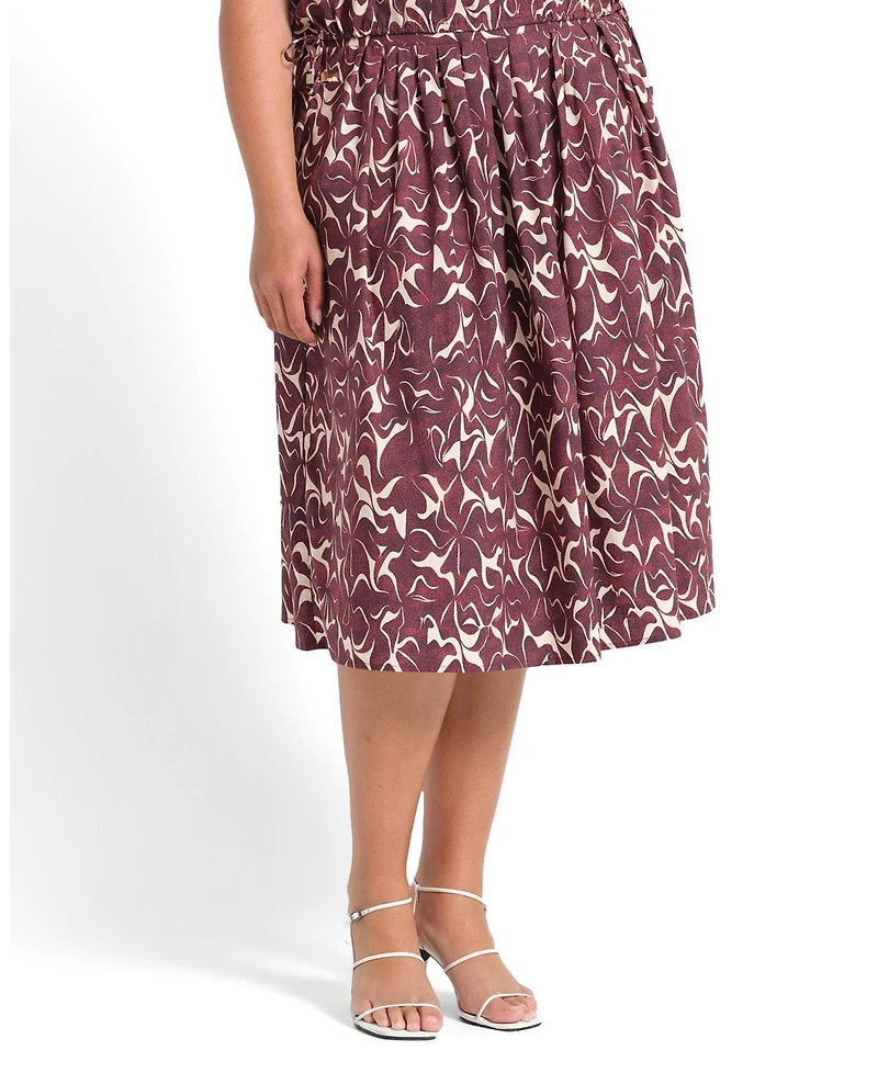 Estelle Women's Brinley A-line Pleated Print Midi Skirt
