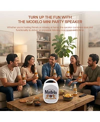 Modelo Mini Party Speaker with Color Changing Led Lights, Fm Radio, Built-in Handle