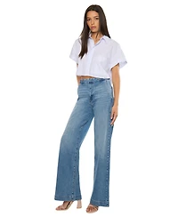 KanCan Women's Marnie Ultra High Rise Wide Leg Trouser Jeans