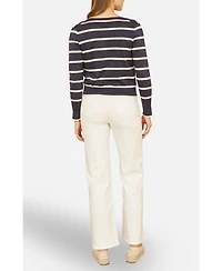 Yumi Women's Long Sleeve Round Neck Cardigan