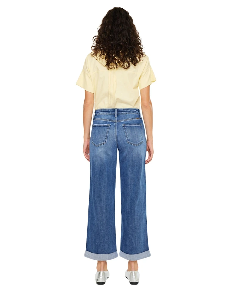 KanCan Women's Reyna Essentials High Rise Wide Leg Jeans