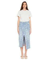 KanCan Women's Hibiscus High Rise Midi Skirt