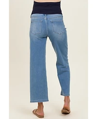 Pinkblush Maternity Blue Medium Wash Cropped Wide Leg Jeans