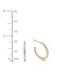 And Now This Clear Crystal C Hoop & Click Top Earring Set Gold Plate or Silver