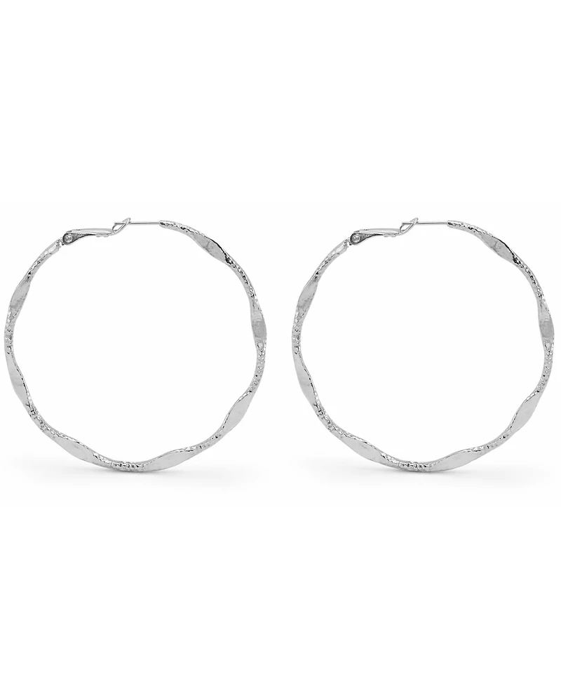 And Now This 18K Gold Plated or Silver Plated Hoop Earring