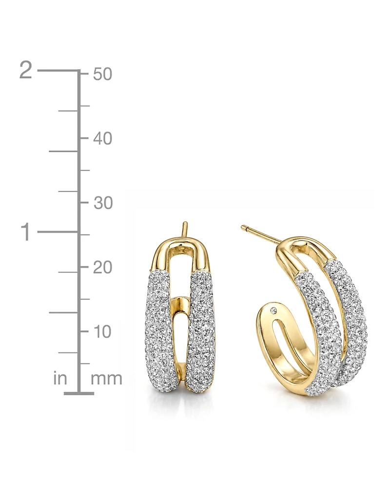 And Now This Clear Crystal Double Hoop Earrings