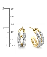 And Now This Clear Crystal Double Hoop Earrings