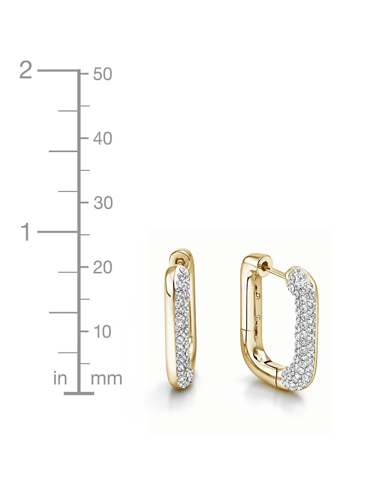 And Now This Clear Crystal Rectangular Shaped Hoop Earrings