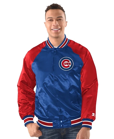 Starter Men's Royal/Red Chicago Cubs Raglan Blitz Varsity Jacket