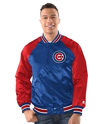 Starter Men's Royal/Red Chicago Cubs Raglan Blitz Varsity Jacket