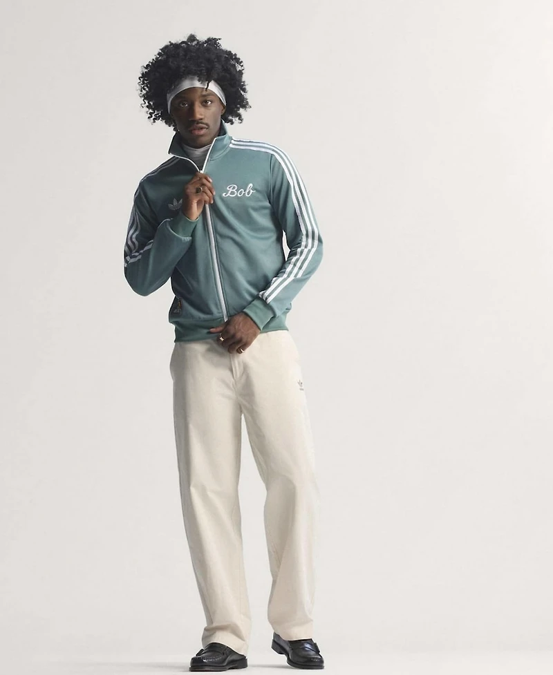 Adidas Men's Green Jamaica National Team Bob Marley Originals Full-Zip Track Jacket