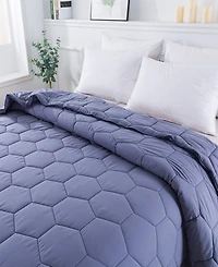 St. James Home Honeycomb Down Alternative Contrast Trim Blanket