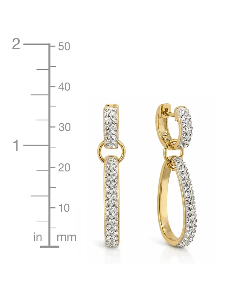 And Now This Crystal Drop Hinged Hoop Earrings