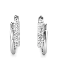And Now This Crystal Bypass Hinged Hoop Earrings