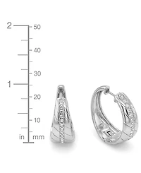 And Now This Crystal Center Graduated Hinged Hoop Earrings