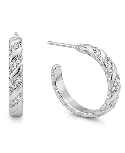 And Now This Cubic Zirconia C Hoop Earrings