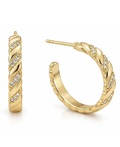 And Now This Cubic Zirconia C Hoop Earrings