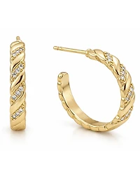 And Now This Cubic Zirconia C Hoop Earrings